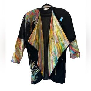 Vintage Helen Morrell Hand Painted Suede Leather Art To Wear Jacket Avant Garde